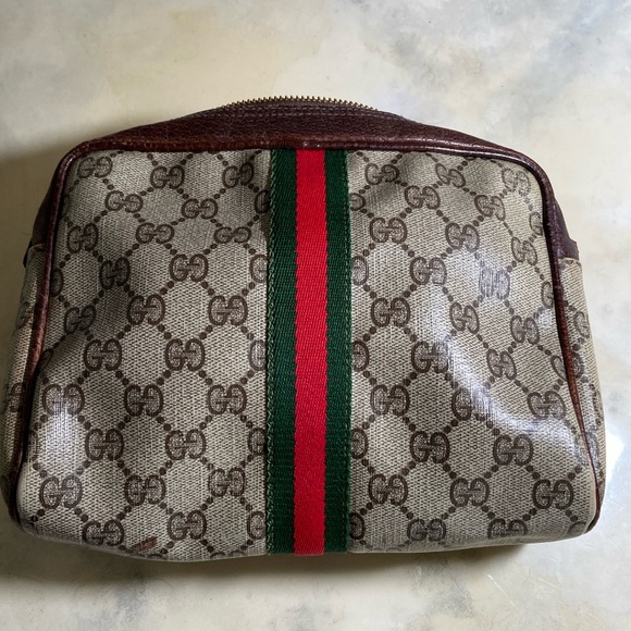 Gucci Brown and Green Clutch - Picture 1 of 12